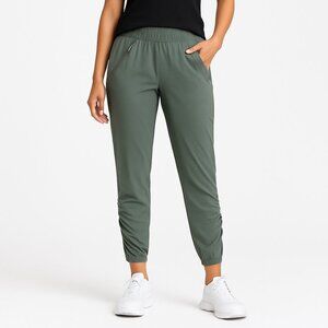 Athleta Women's Aspire Ankle Stretch Green Joggers 0 Zip Pocket Athleisure Pants